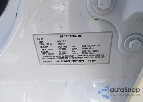 2021 Tesla Model Y Long Range Dual Motor All-Wheel Drive from USA, damaged, VIN 5YJYGDEE5MF214824